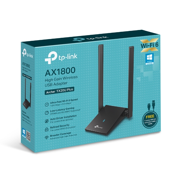 Adaptador USB WiFi-6 TPLINK Archer 1800Mbps AX1800 TX20U Plus Dual Band