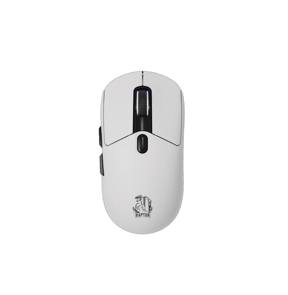 Mouse Raptor Gamer inalambrico Storm Grip 7 botones 24000dpi RGB Pixart Sensor White