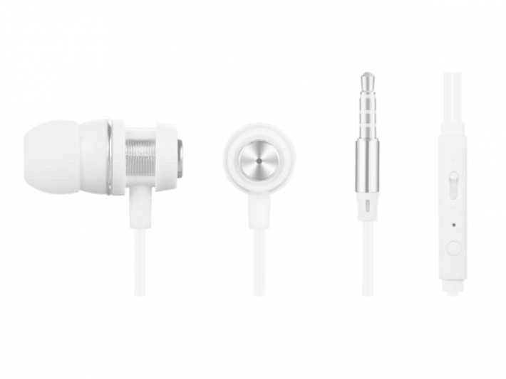 Auricular in ear Volkano c/Microfono con 3.5mm Volkano Alloy series AUX Blanco