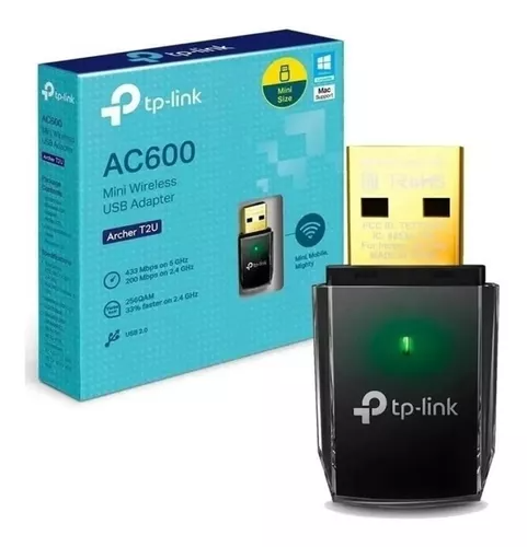 Adaptador USB WiFi 433Mbps TPLINK Archer T2U AC600 Dual band