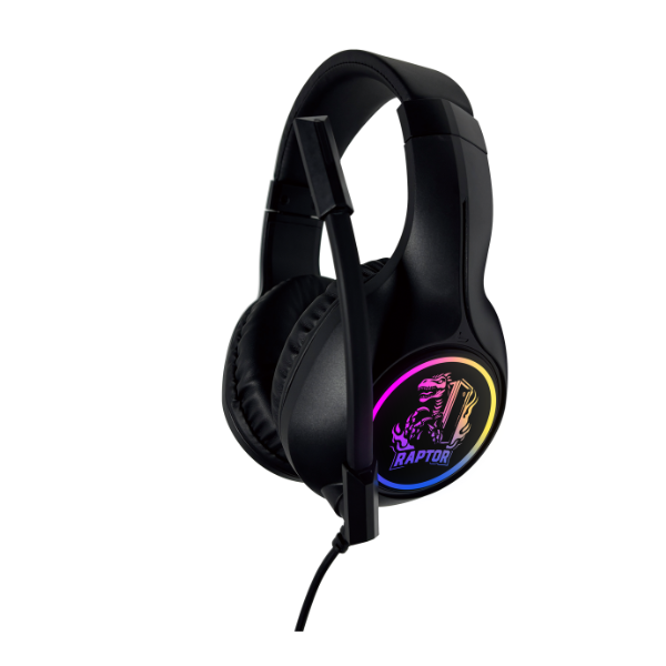 Auricular on ear Raptor Shadow Core RGB 7.1 cancelacion sonido USB/3.5mm