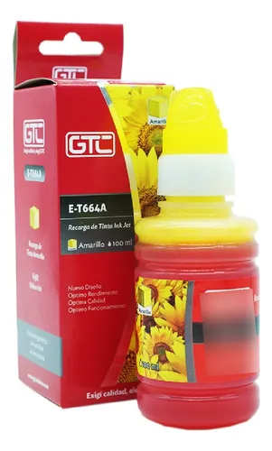 Botella Tinta Alternativa EPSON 664 100ml GTC (Y) Amarilla