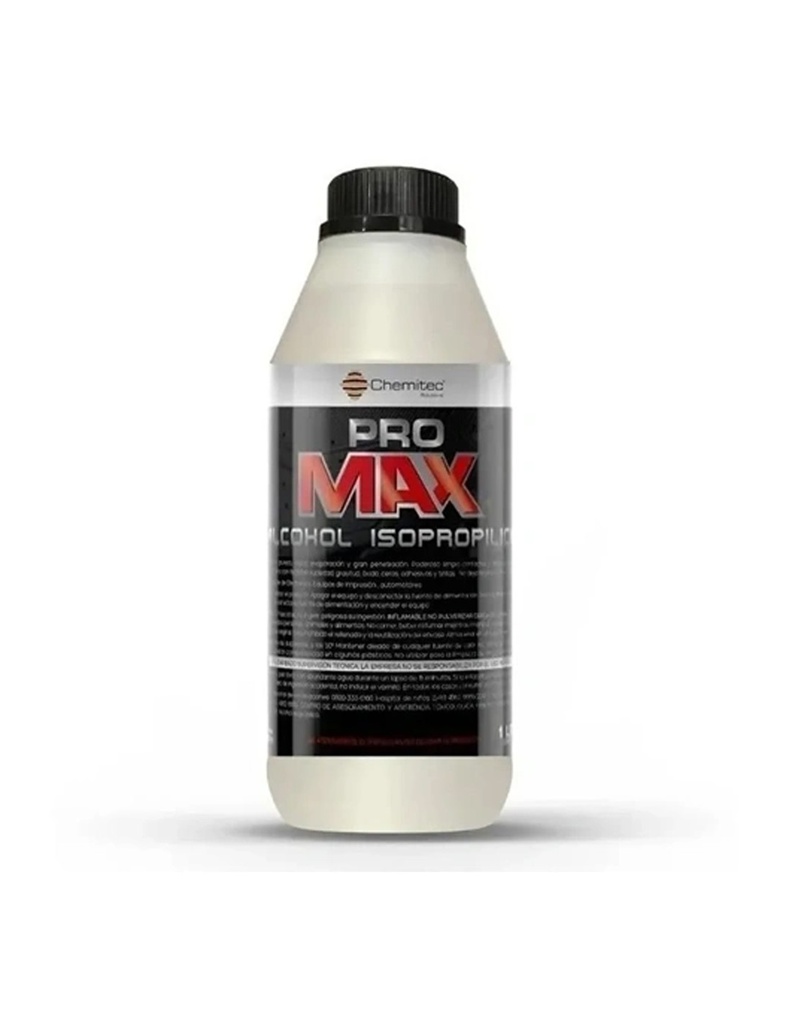 CHEMITEC Alcohol Isopropílico de alta pureza Botella de 1 Litro (AI1000)