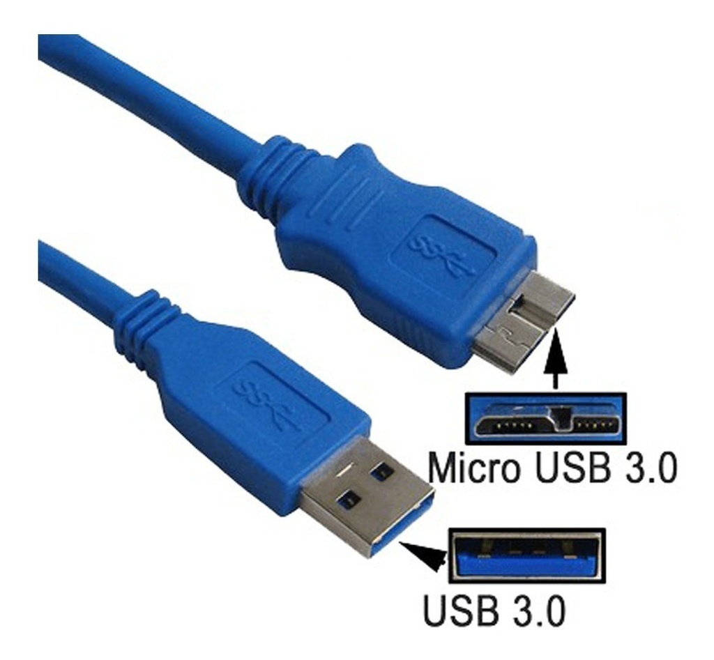 Cable USB 3.0 (A/Micro B-10p) M / M - 1.xMts