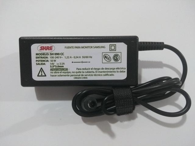 Cargador SHURE p/Monitor (SH-MON-SS) 50w 14.5v 3.50a PIN 5.5 mm x 3,O mm