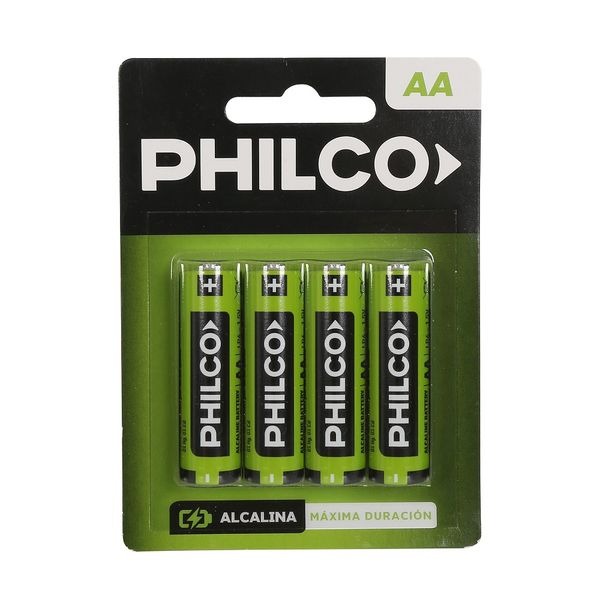 Pilas Alcalinas Blister 4 Unidades PHILCO AA