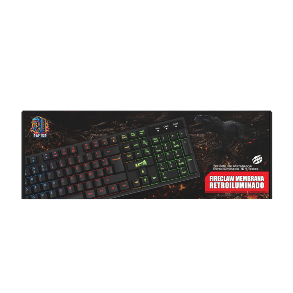 Teclado USB Raptor Fireclaw M1 Membrana Rainbow 7 colores