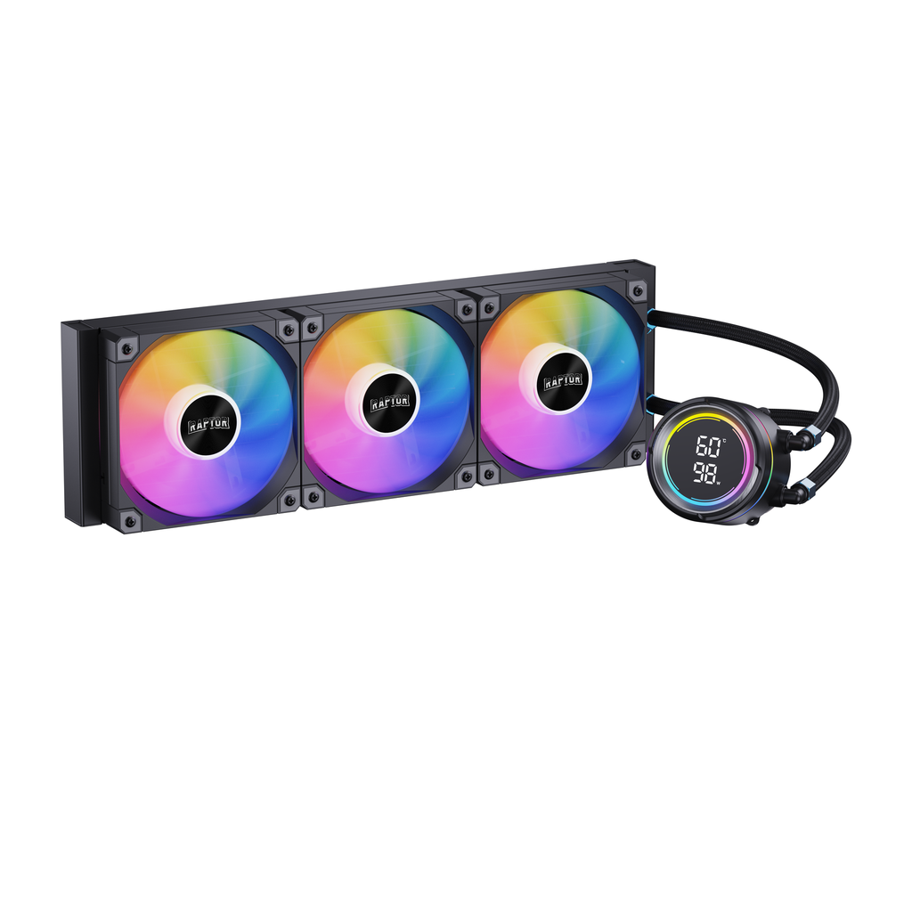 Water Cooling Raptor Aqua Pro 360 Display 3x CPU Cooler 360mm Negro