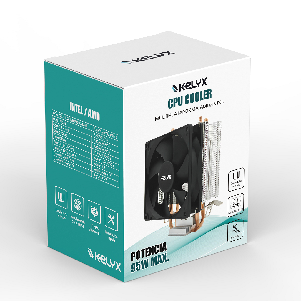 Ventilador C.P.U Potencia Max 95W pAMD/Intel - KELYX