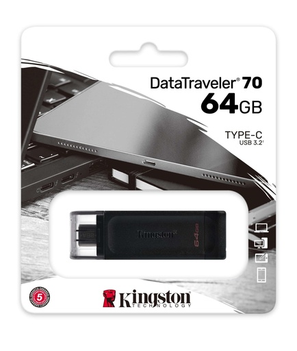 Pen Drive  64Gb 3.2 Kingston DT70 Usb C
