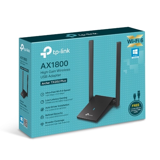 Adaptador USB WiFi-6 TPLINK Archer 1800Mbps AX1800 TX20U Plus Dual Band
