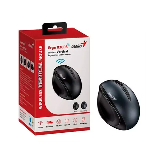 Mouse inalambrico GENIUS Ergo 8300S Iron Grey VERTICAL