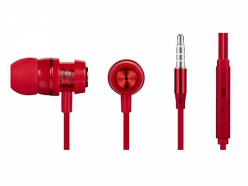 Auricular in ear Volkano c/Microfono con 3.5mm Volkano Alloy series AUX Rojo