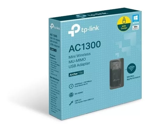 Adaptador USB WiFi 867Mbps AC1300 TPLINK Dual Band Archer T3U Nano 
