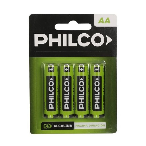 Pilas Alcalinas Blister 4 Unidades PHILCO AA